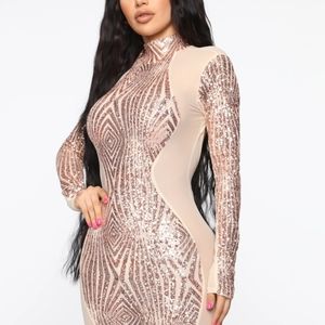 Fashion nova dress -Rose Gold